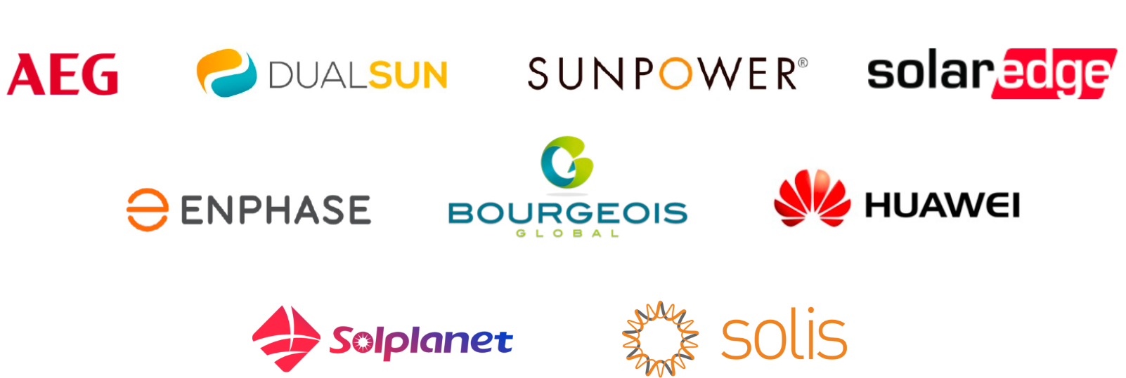 Bandeau de plusieurs logos de fournisseurs et partenaires d'Energies Concept 31