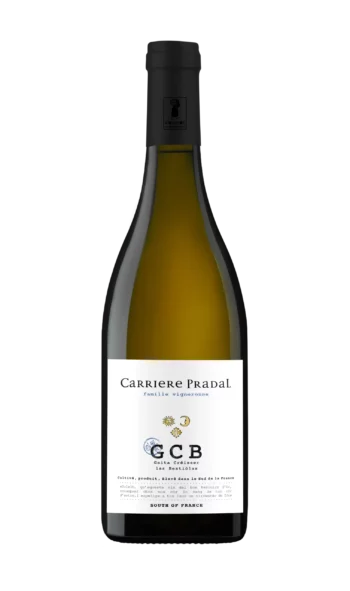 Bouteille de vin blanc GCB de Carriere Pradal situé dans le Languedoc